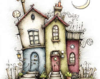 Wonky Houses, Whimsical Homes, Storybook Cottage, Fantasy Houses, Curved Roof House, Quirky Architecture, Fairy Tale House, Dreamy Homes