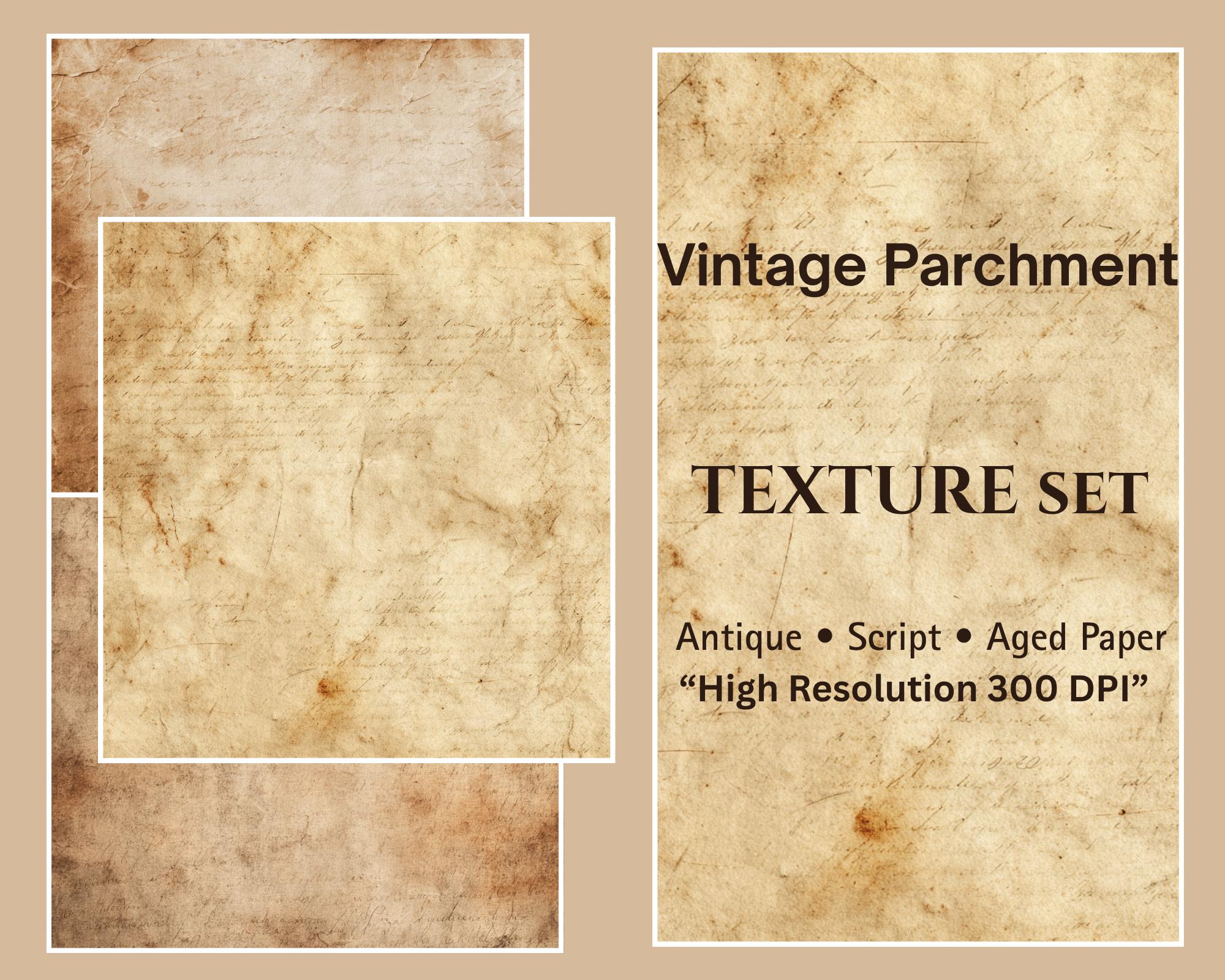 Old Script Backgrounds Vintage Parchment CLIPART, Antique Paper Texture Set, Aged Script ...