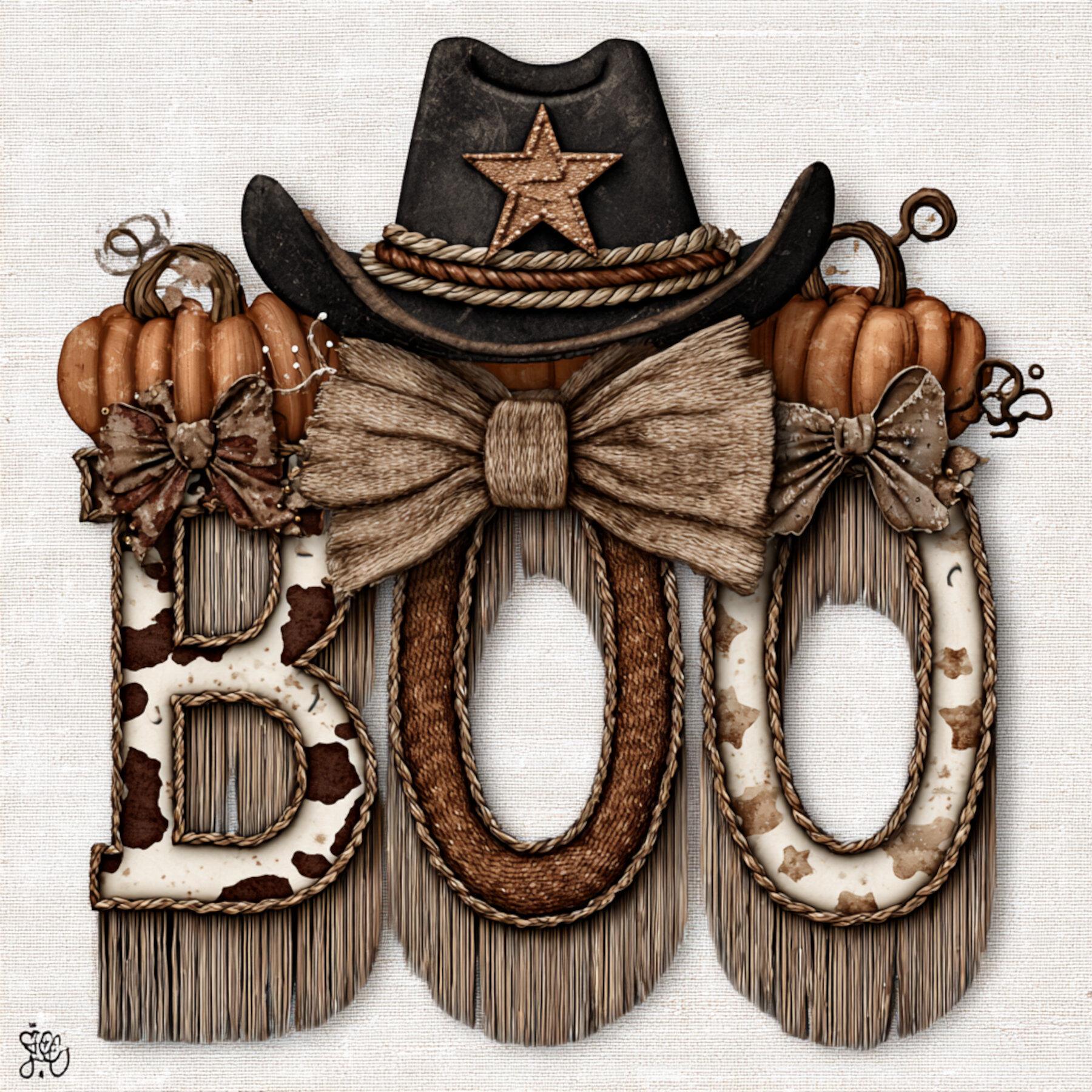 Rustic Boo Sign Cowboy Halloween, Boo Sign, Rustic Decor, Fall Pumpkins, Burlap Bow ...