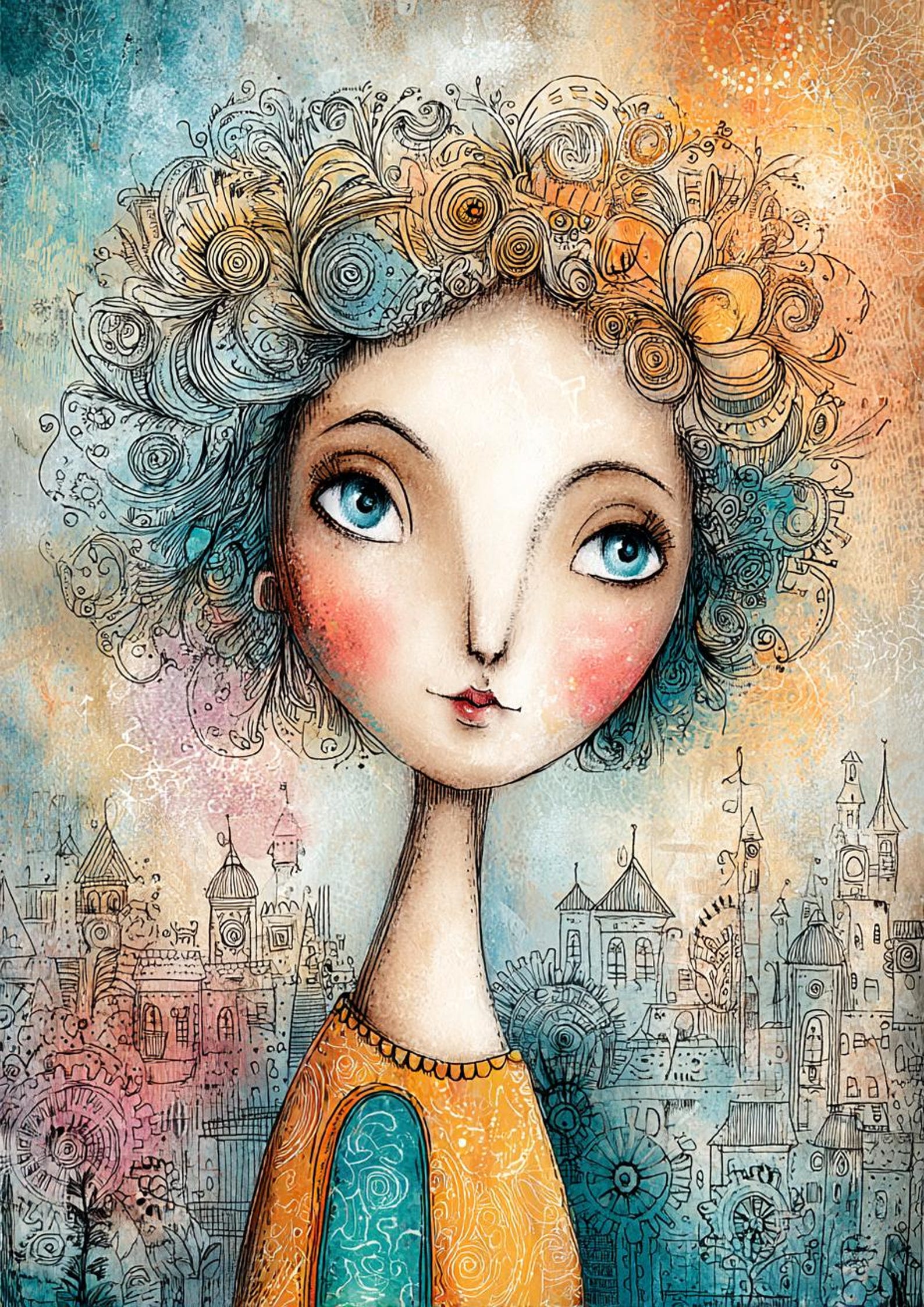 Clockwork Whimsy Art Print Set, Whimsical Steampunk Illustration ...