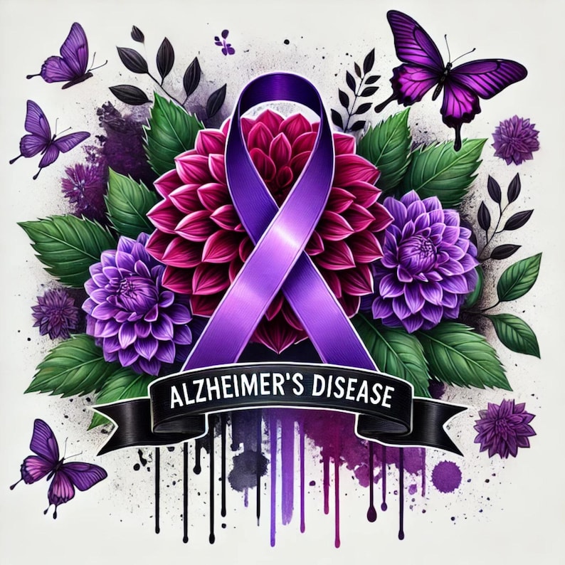 Alzheimer Awareness, Purple Ribbon Clipart, Dementia Support Art ...