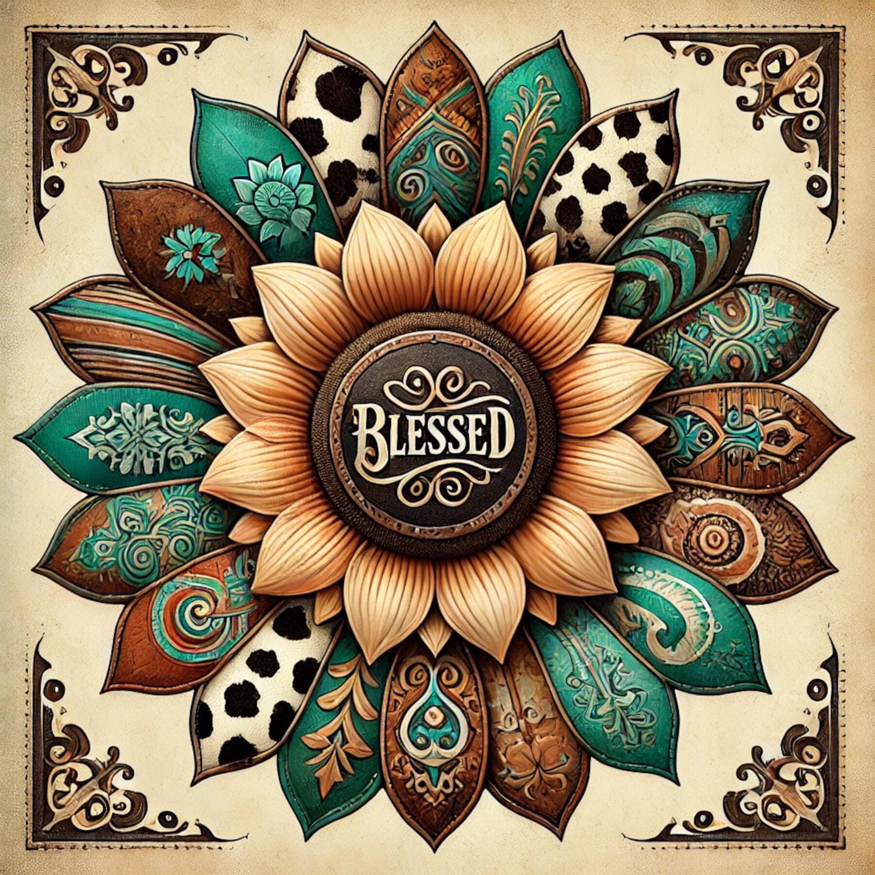 Ranchhouse Radiance, Rustic Sunflower, Western Floral, Blessed Design ...
