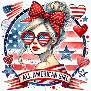 All American, patriottisch, Amerikaanse stijl, 4 juli, helemaal Amerikaans, rood wit blauw, vrijheidslook, sterstijl, knotmode, Amerikaans meisje, JPG-afbeeldingen