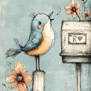 Bluebird Mailbox - Etsy
