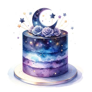 Celestial Birthday, himmlisch, Sternzeichen, Mondgeburtstag, Sternenparty, Galaxiethema, kosmisches Dekor, Astrologie, Geburtstagsbilder, JPG-Bilder
