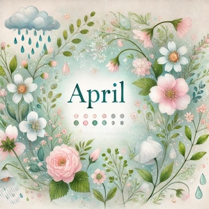 Mesi dell'anno, Clipart mese, Immagini calendario, Clipart mensile, Diari, Planner, Scrapbooking, Immagini JPG
