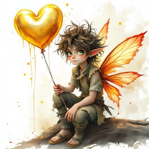 Marcin el elfo del bosque, ilustración de niño alegre, diseño de arte de fantasía, arte de hadas caprichoso, ilustración mágica, obra de arte de fantasía, imágenes JPG