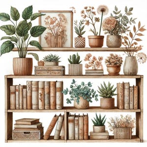 Libreria stravagante, design artistico della libreria, estetica accogliente della libreria, libreria ad acquerello, arte decorativa della libreria