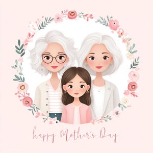 Muttertag Kunst, Mama Clipart-Set, niedliche Familienkunst, Oma Kunstwerk, Muttertagsgeschenk, Muttertagsgeschenk, Muttertagsgeschenk