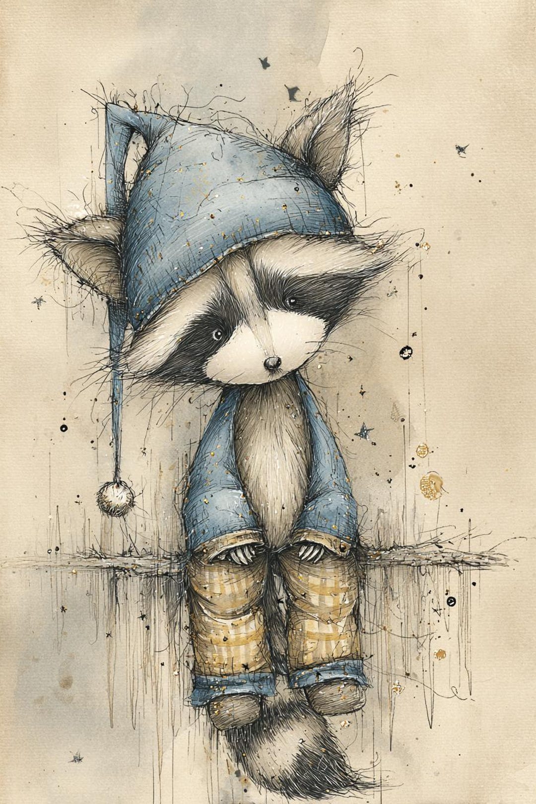 Sad Eye Raccon Sad Raccoon, Cute Raccoon, Blue Animal Art, Forest Animal, Moody ...