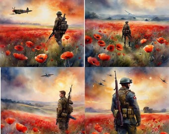 15 Remembrance Day Clipart JPG files, Field of Poppies, WW1, WW2, We will Remember them, 11th November, 11th Hour