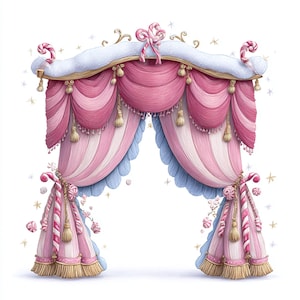 Whimsy Stage, Panto Magic, Nutcracker Art, Xmas Ballet, Candy Curtain, Festive Show, Toy Parade, Holiday Play, Dance Decor, jpg images