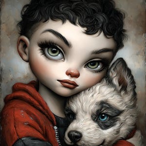 Art de chiot, câlin de chien, art de chiot husky, clip de chien mignon, art d'animal de compagnie pour enfant, chien fantaisiste, câlin de chiot, art confortable pour animal de compagnie, grand oeil d'enfant, images jpg