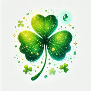 Le trèfle, la chance des Irlandais, le porte-bonheur, la Saint-Patrick, les arcs-en-ciel, le lutin, images JPG, 300 dpi, clipart fantaisiste