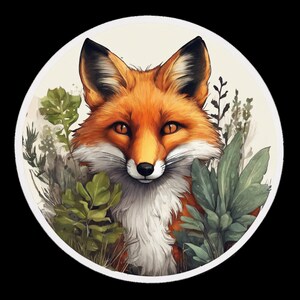 10 cliparts de renard mignon, JPG, 300 dpi, scrapbooking, sous-verres de renard, autocollants de renard, journaux indésirables, M. Fox, design rond, inspiration naturelle.