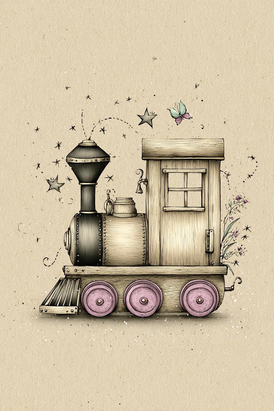 Pastel Wooden Train