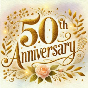 Golden Anniversary, 50th Anniversary, Anniversary Clipart, Elegant ...