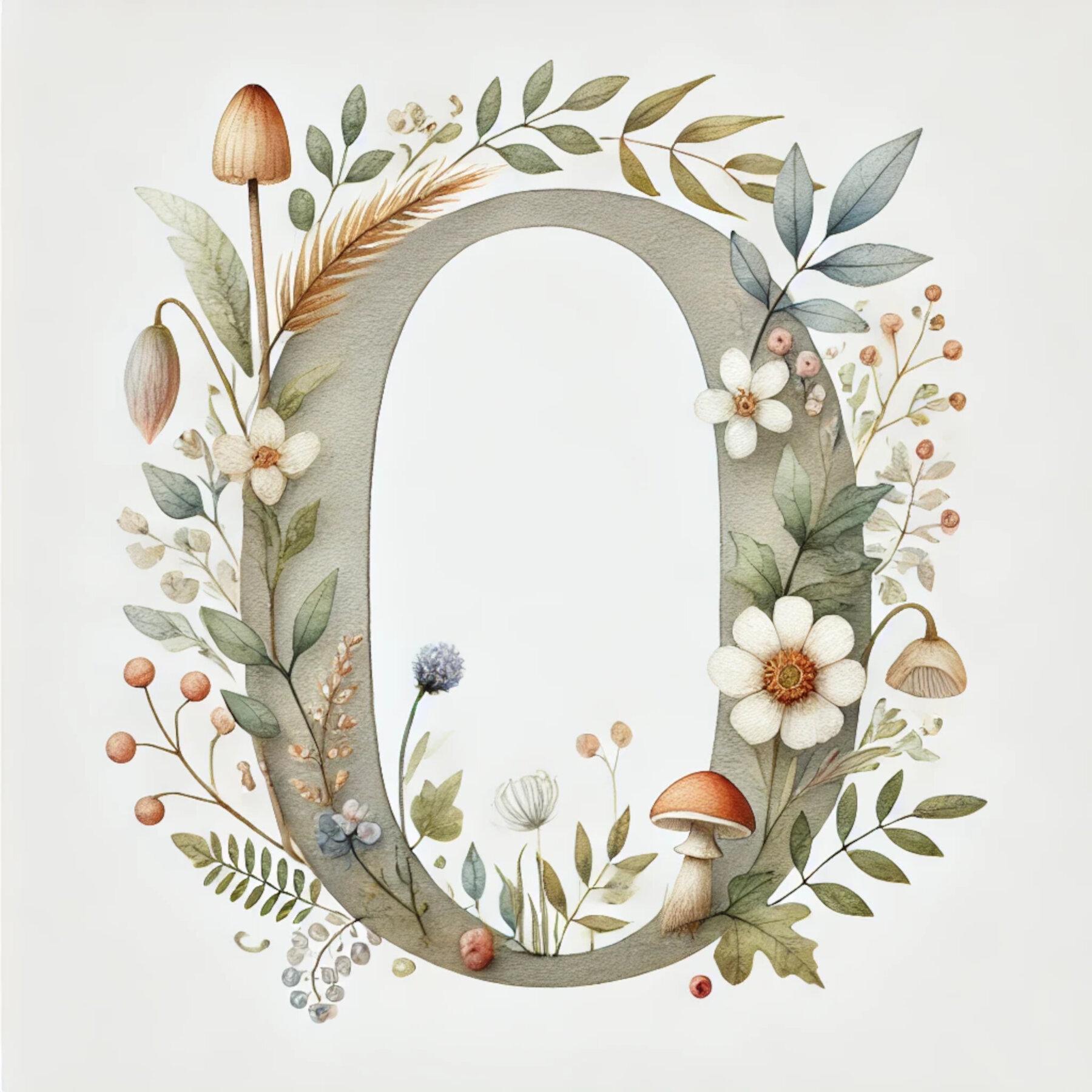 Fleurabet, Botanical Letters, Floral Alphabet, Watercolor Clipart ...