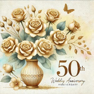 Golden Anniversary, 50th Anniversary, Anniversary Clipart, Elegant ...