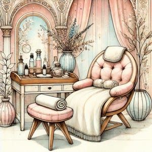 Journées de spa, art de spa imprimable, décoration de spa numérique, clipart zen, autocollants bien-être, graphiques d'autosoins, éléments aquarelles, scrapbooking spa, fichiers JPG