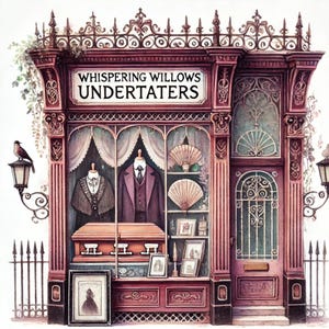 The Undertakers, Beerdigung Clipart, Beerdigung Kunst, Gothic Aquarell, Trauer Dekor, gespenstisch niedlich, Tod Ephemera, Geister Briefpapier, JPGs