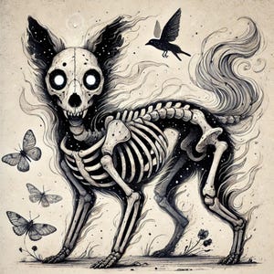 10 donkere hond clipart, Halloween thema, hond clipart, hond Skellington clipart, Skellington, hondenfiguren, JPG-afbeeldingen, 300dpi