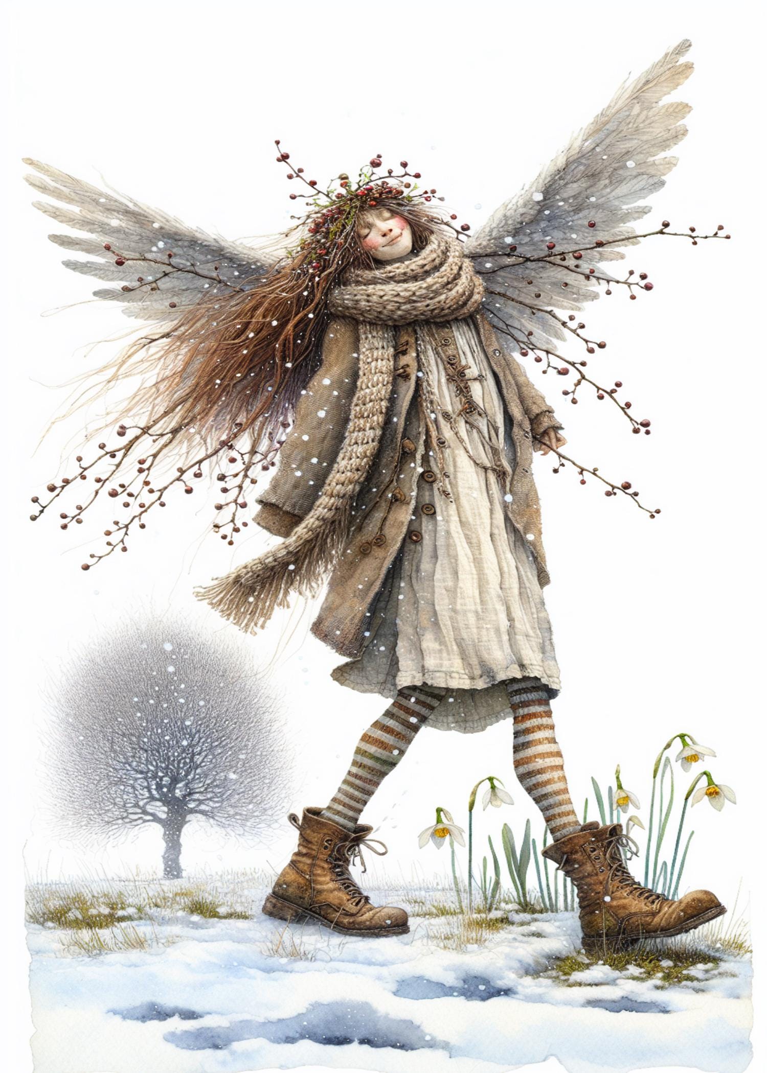 Large Spring Angels Spring Angel, Quirky Angel, Whimsical Angel, Spring Theme, Spring ...