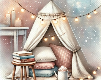 Cosy Reading Nook, Book reading, Country Cottage, Cottage Core, Cosy Cottage, JPG images, scrapbooking, junk journals, Ephemera