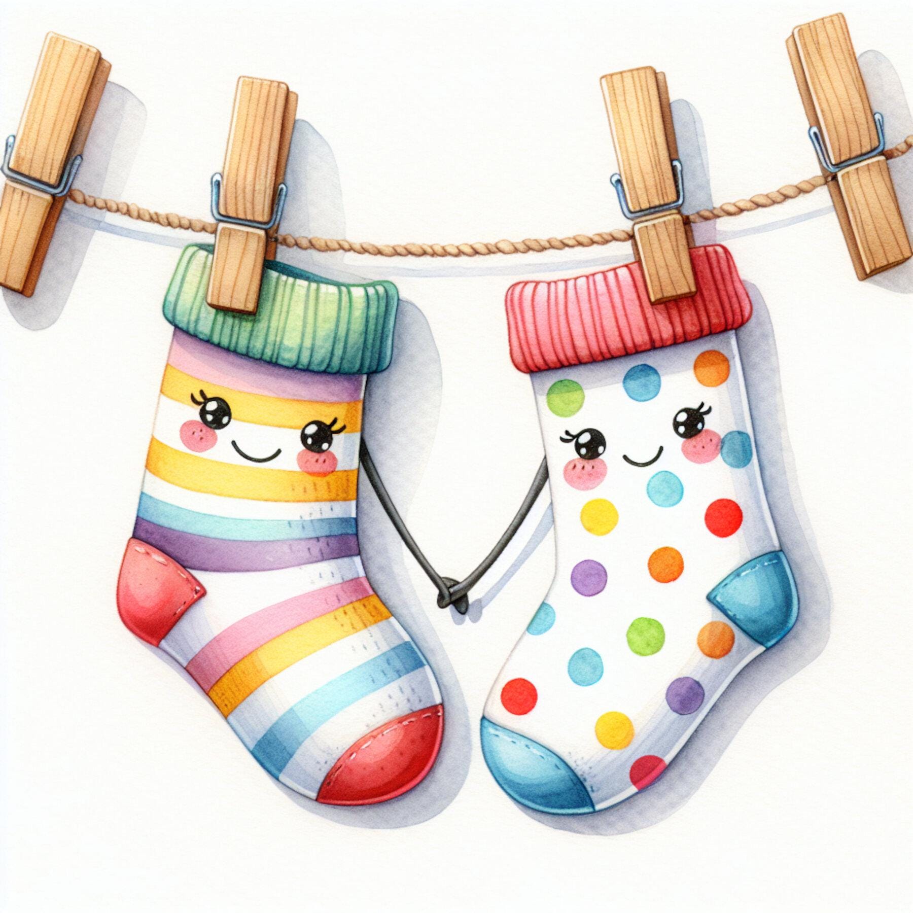 Socks clip art - Etsy México, image size:1800x1800