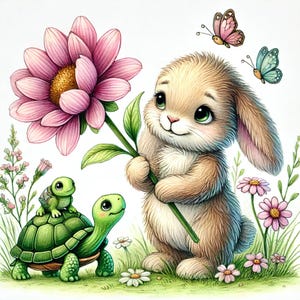 Amigos da primavera, amigos da primavera, coelhos e amigos, animais caprichosos, alegria da Páscoa, companheiros fofos, imagens JPG