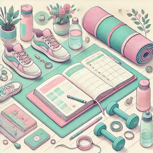 Nuevo yo, Nuevo comienzo, Autocuidado, Sesión de gimnasio, Diario, Leyenda del fitness, Bienestar mental, Sesión de gimnasio, Rastreador de actividad física, Imágenes JPG