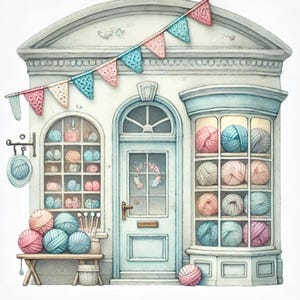 Strickladen, Garnladen, Wolle Zubehör, Handwerksladen, handgefärbtes Garn, Strickwerkzeuge, gemütliche Stricksachen, JPG Bilder