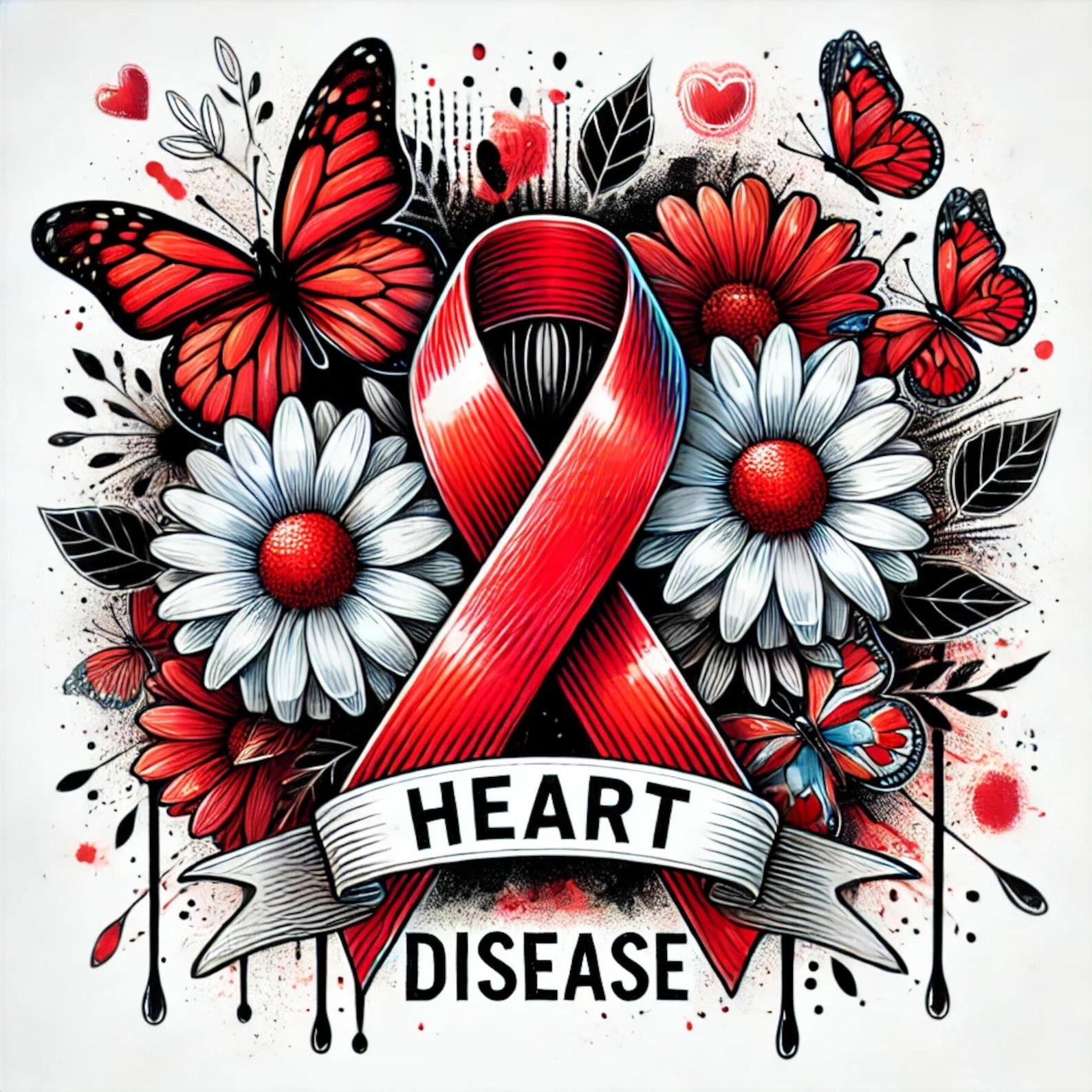 Heart Disease Awareness, Red Ribbon Clipart, Awareness Ribbon, Medical ...
