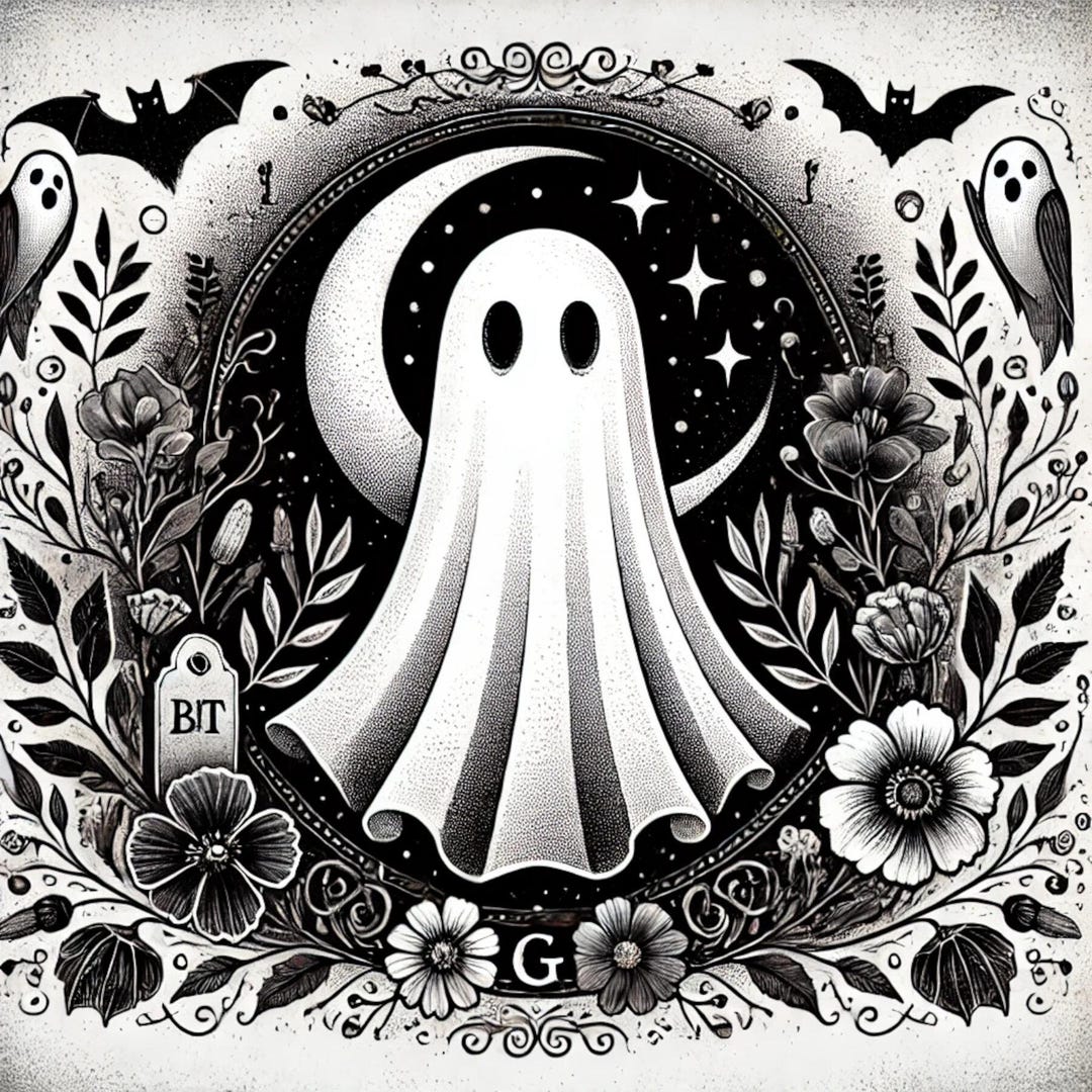 Colorful Ink Ghost Monochrome Ghosts, Ghost Art, Ink Drawing, Gothic Style, Spooky Decor ...