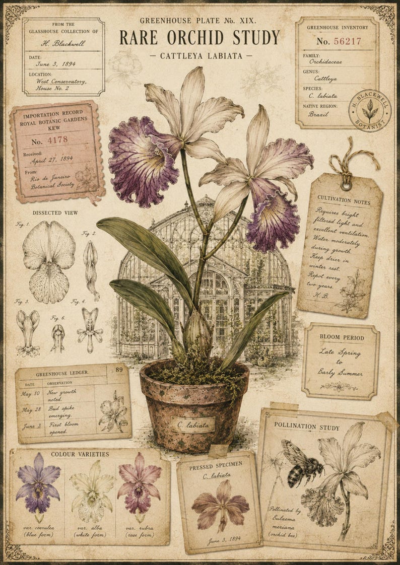 Forgotten Greenhouse CLIPART, Botanical Study Plates, Victorian ...