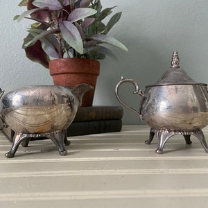 Silver Creamer and Sugar Bowl
