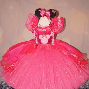 Princess Pink Butterfly Minnie Mouse Inspired Tutu Dress Pageant Ball Gown Birthday Party Costume