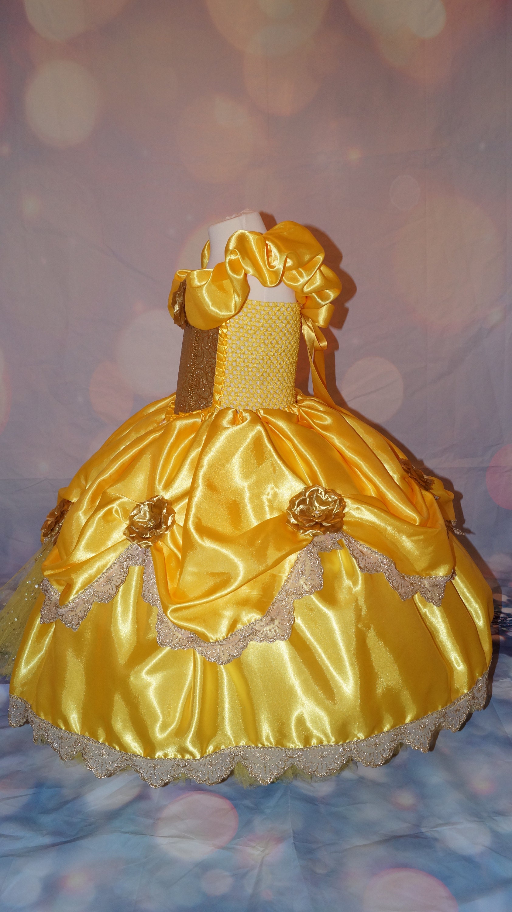 Baby Princess Party Dress. Belle Dress. Yellow and Sparkle Gold Lace. High  Low. for Special Occasion, High Low Designs. - Etsy