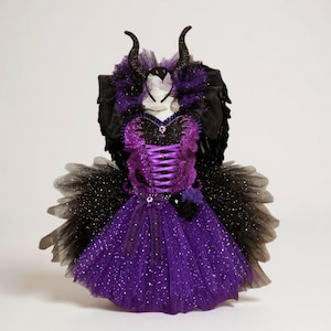 Adult Maleficent Inspired Tutu Dress Pageant Ball Gown Birthday Party Costume Halloween Cosplay