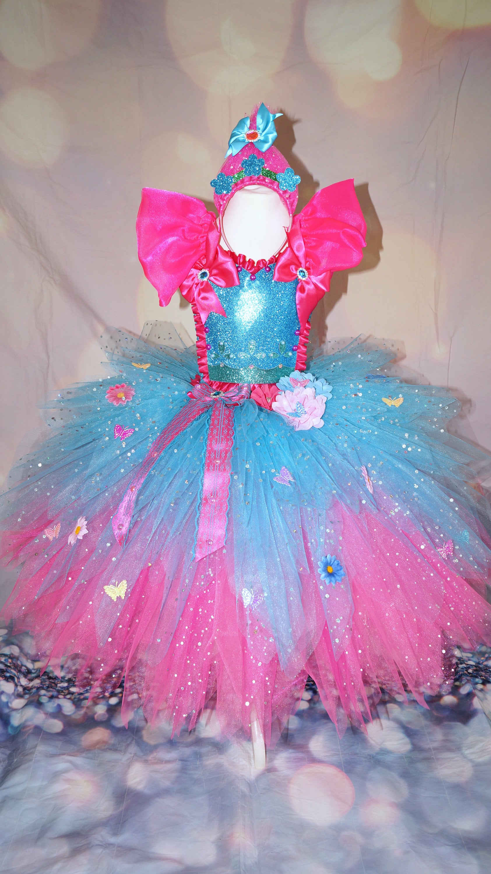 Princess Poppy Trolls Inspired Tutu Dress Pageant Ball Gown Princess Poppy Trolls Inspired Tutu Dress Pageant Ball Gown