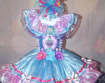 Princess Love Potion Number 9 Valentines Love Hearts Candy Dipped Hem Inspired Tutu Dress Pageant Ball Gown Birthday Party Costume