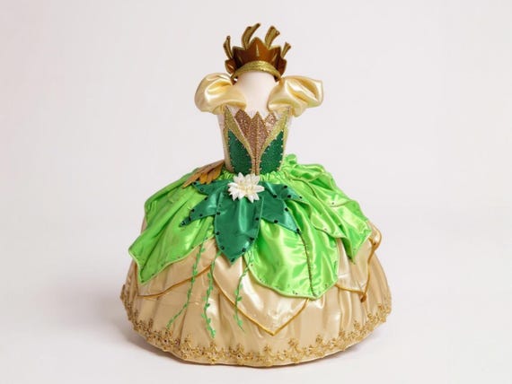 Deluxe Princess Tiana Inspired Gold Tutu Dress Pageant Ball Gown Birthday  Party Costume - Etsy