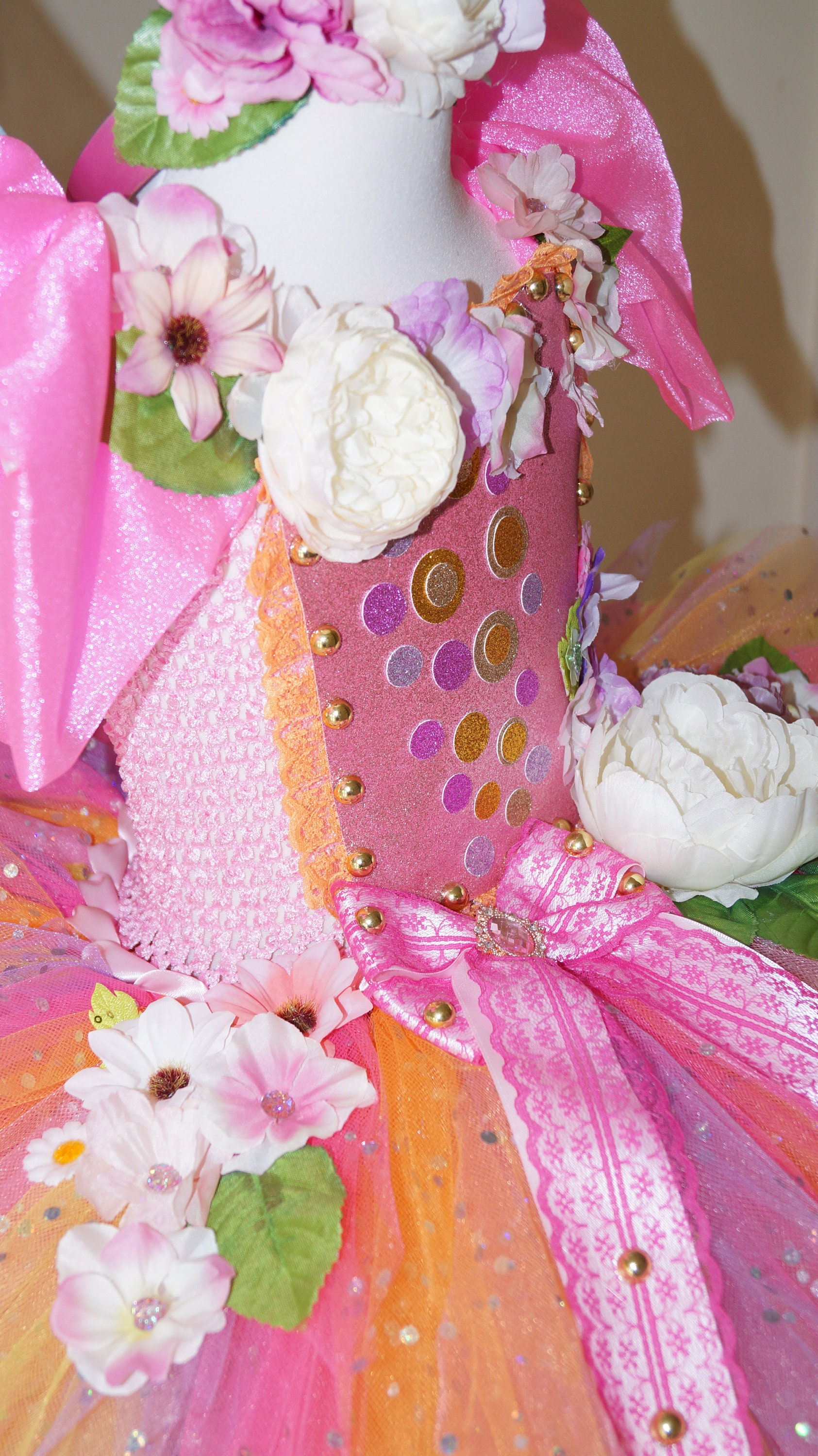 Princess Pink Spring Summer Flower Fairy Tutu Dress