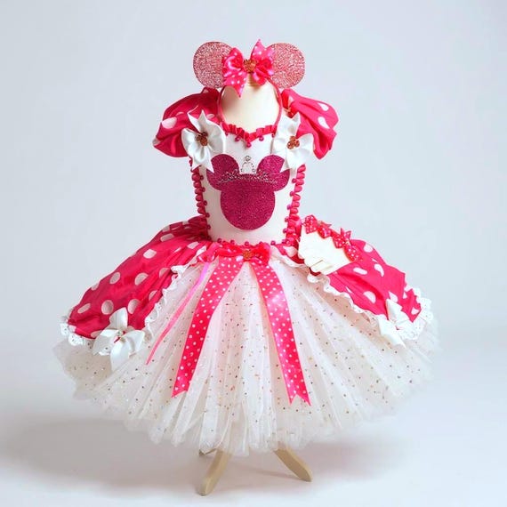 Princess Pink Minnie Mouse Inspired Tutu Dress Pageant Ball Gown Birthday  Party Costume