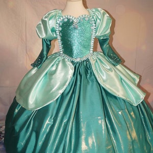 Princess Ariel The Little Mermaid Inspired Green Tutu Dress Pageant Ball Gown Birthday Party Costume