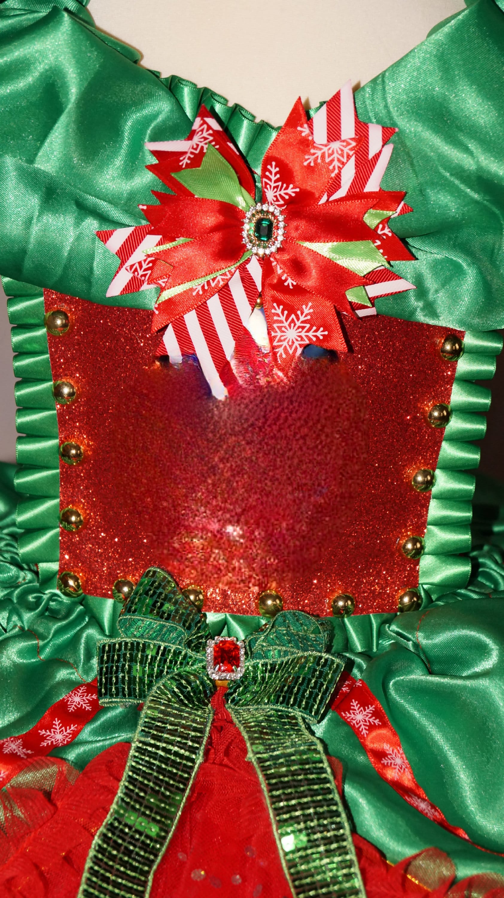 Santa Father Christmas Elf Inspired Red Green Tutu Dress Pageant Ball Gown  Birthday Party Costume - Etsy
