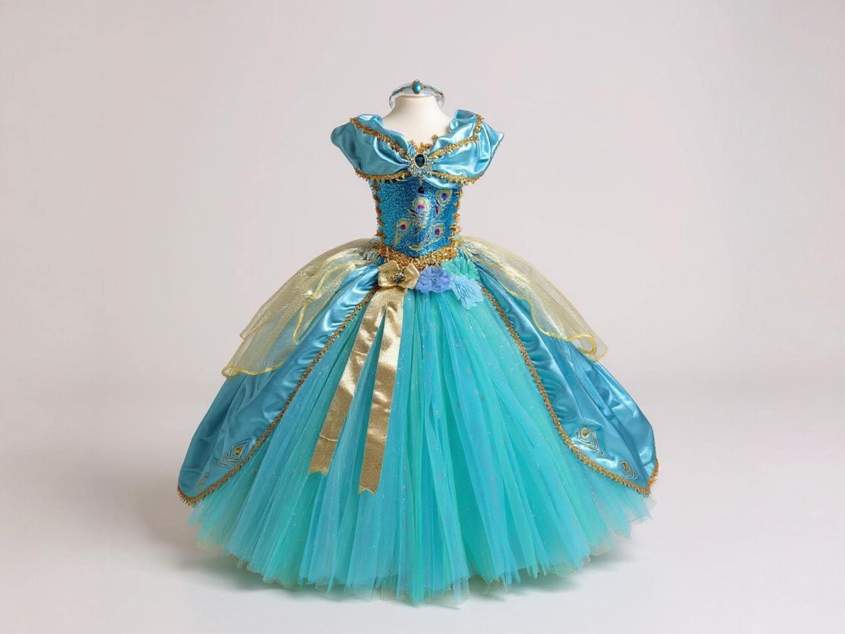 strapless open back dress Disney Princess Deluxe Jasmine Aladdin Inspired Tutu Dress main image 0