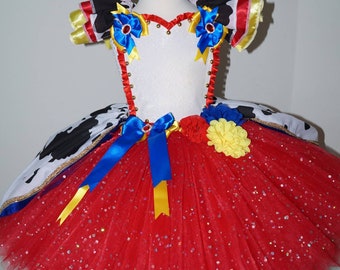 Princess Cowboy Cowgirl Toy Story Inspired Tutu Dress Pageant Ball Gown Birthday Party Costume