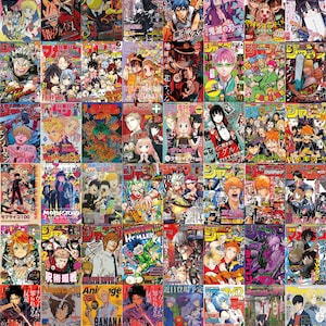 70PCS | Anime Manga Magazine Covers | Anime Collage Kit | Manga Collage Kit | Anime Wall Decor | Anime Digital Download | Manga Digital