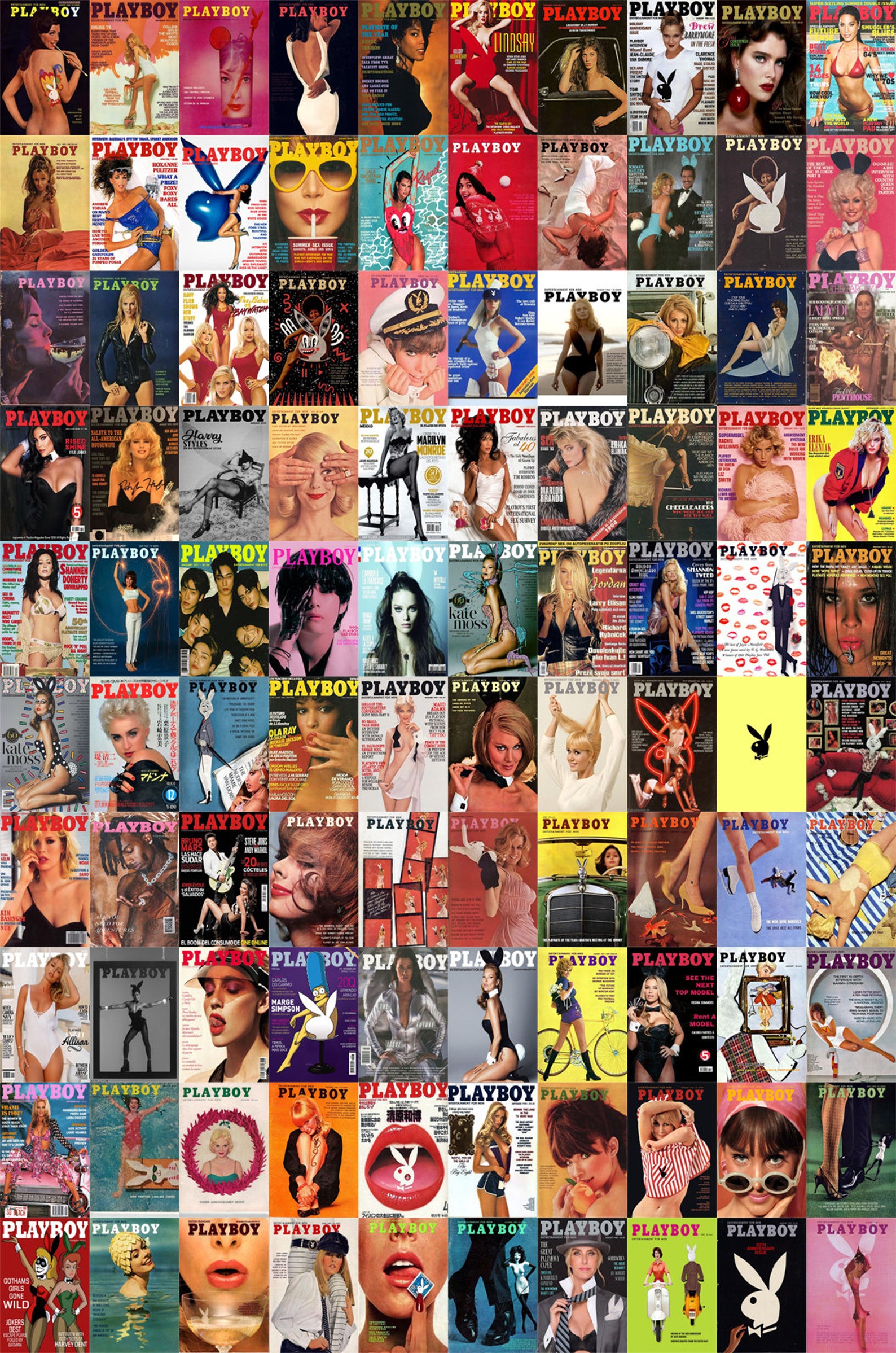 100 PCS Vintage Playboy Wall Collage Kit Vintage Playboy Etsy